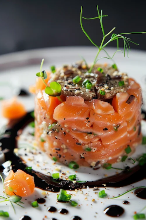Tartar salmón con trufa